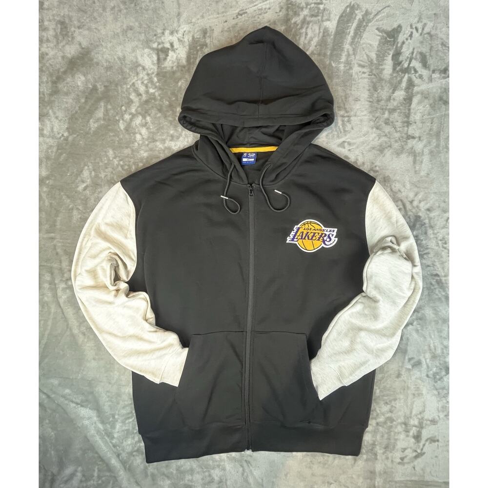 NEW! XL Los Angeles Lakers Hoodie Mens Full Zip Black Ultra Game NBA Jacket